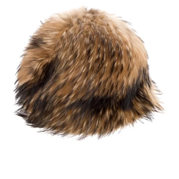 FENDI faux Fur Brown and Black Hat - apres ski snow hat - Picture 2 of 5
